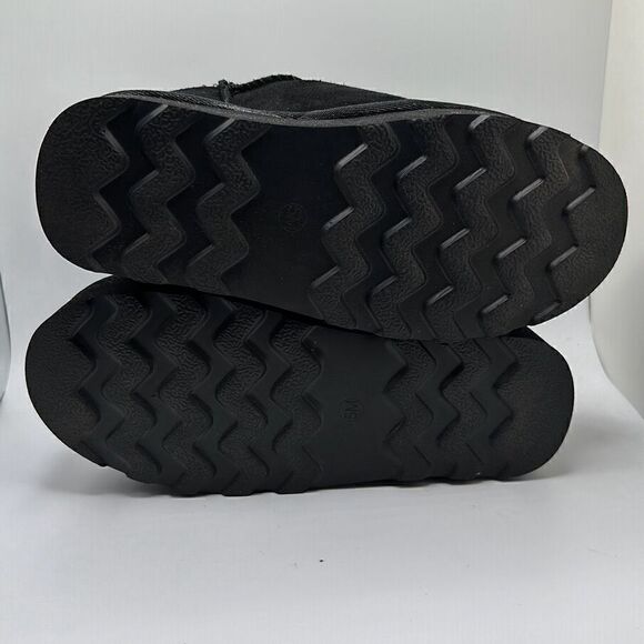 CUSHIONAIRE Women's Genuine Suede Cozy Mule Platform +Memory Foam 5 BLACK - Picture 7 of 7